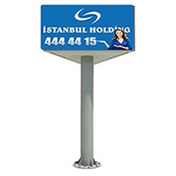 3 Metre Üçgen Tabelalı Totem Direği